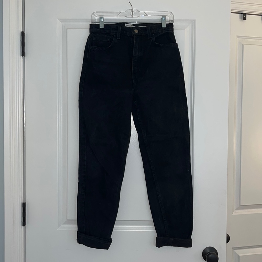American Apparel Black High Rise Straight Leg Jeans